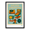 Affiche vintage Sixties Variations Années 60 - Format 49×69cm encadrée noir