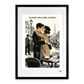 Affiche Un matin, deux cafés, un baiser (Années 50) Format 49 × 69 cm avec cadre - noir
