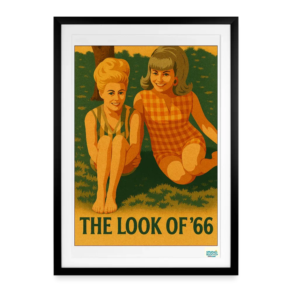 Studioretropop Affiche 60s The look of '66 - Format 49 x 69 cm avec cadre