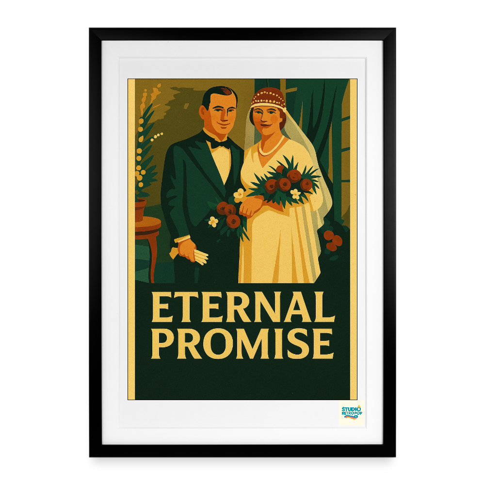 Studioretropop Affiche (30s) Promesse éternelle - Format 49 x 69 cm avec cadre