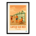Studioretropop Affiche Cayeux-sur-Mer, Picardie (2000 et +) - Format 49 × 69 cm avec cadre - noir