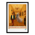 Affiche Murmures au chateau Années 2000 –  49 x 69 cm avec cadre - Art Rétro Pop - noir