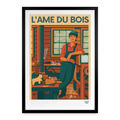 Affiche L'âme du bois Années 40 - Format 49 x 69 cm avec cadre noir