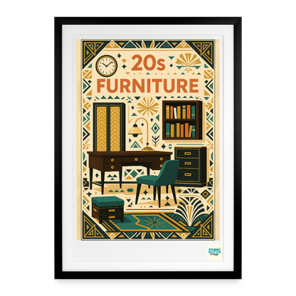 Studioretropop Affiche 20s décor - Format 49 x 69 cm avec cadre