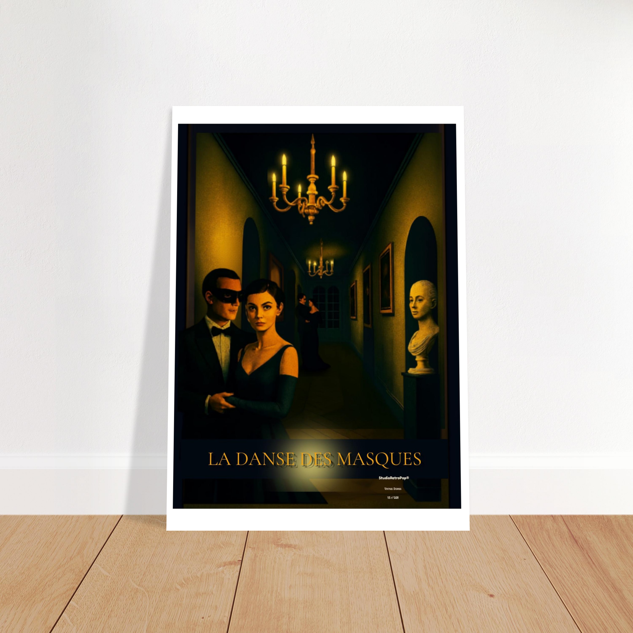 Affiche La danse des masques- Affiche vintage film Noir - Collection Vintage Stories VS N°009 – StudioRetroPop® – 30x40 cm / 12x16″