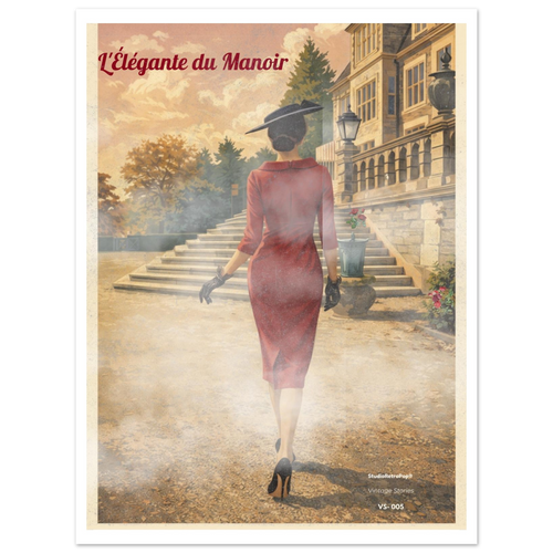 Affiche L'élégante du manoir — Affiche vintage chic – Collection Vintage Stories VS-005 – StudioRetroPop®