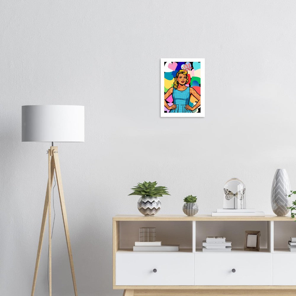 Affiche Love Love Girl — Affiche Art Rétro Pop - Collection Pop Stories PS N°002 – StudioRetroPop® – 30x40 cm / 12x16″