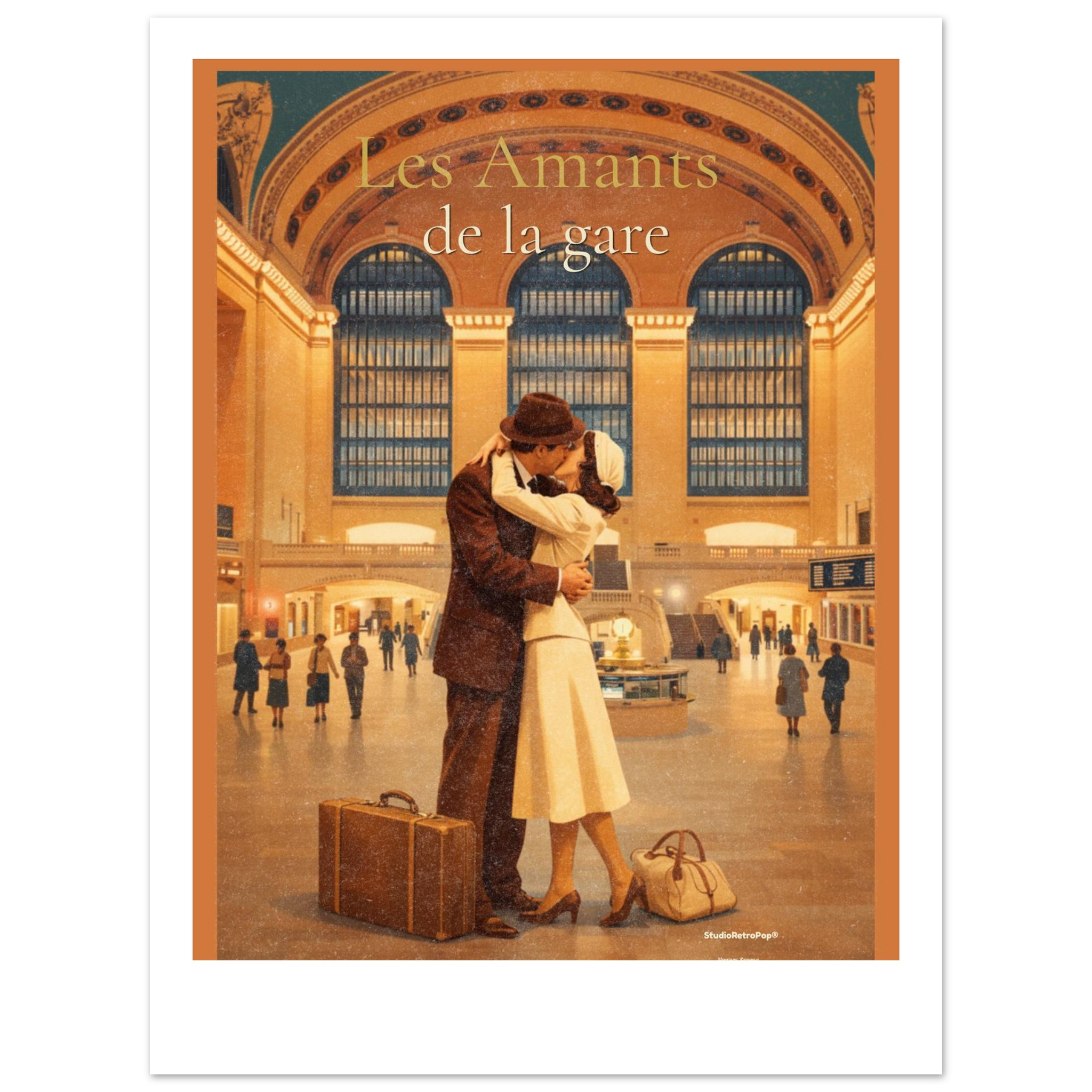 Affiche Les amants de la gare - Affiche vintage  - Collection Vintage Stories VS N°010 – StudioRetroPop® – 30x40 cm / 12x16″