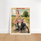 Affiche Liberté en Solex - Affiche vintage rétro – Collection Vintage Stories VS N°002 - sans cadre ou avec – StudioRetroPop® – 30x40 cm / 12x16″