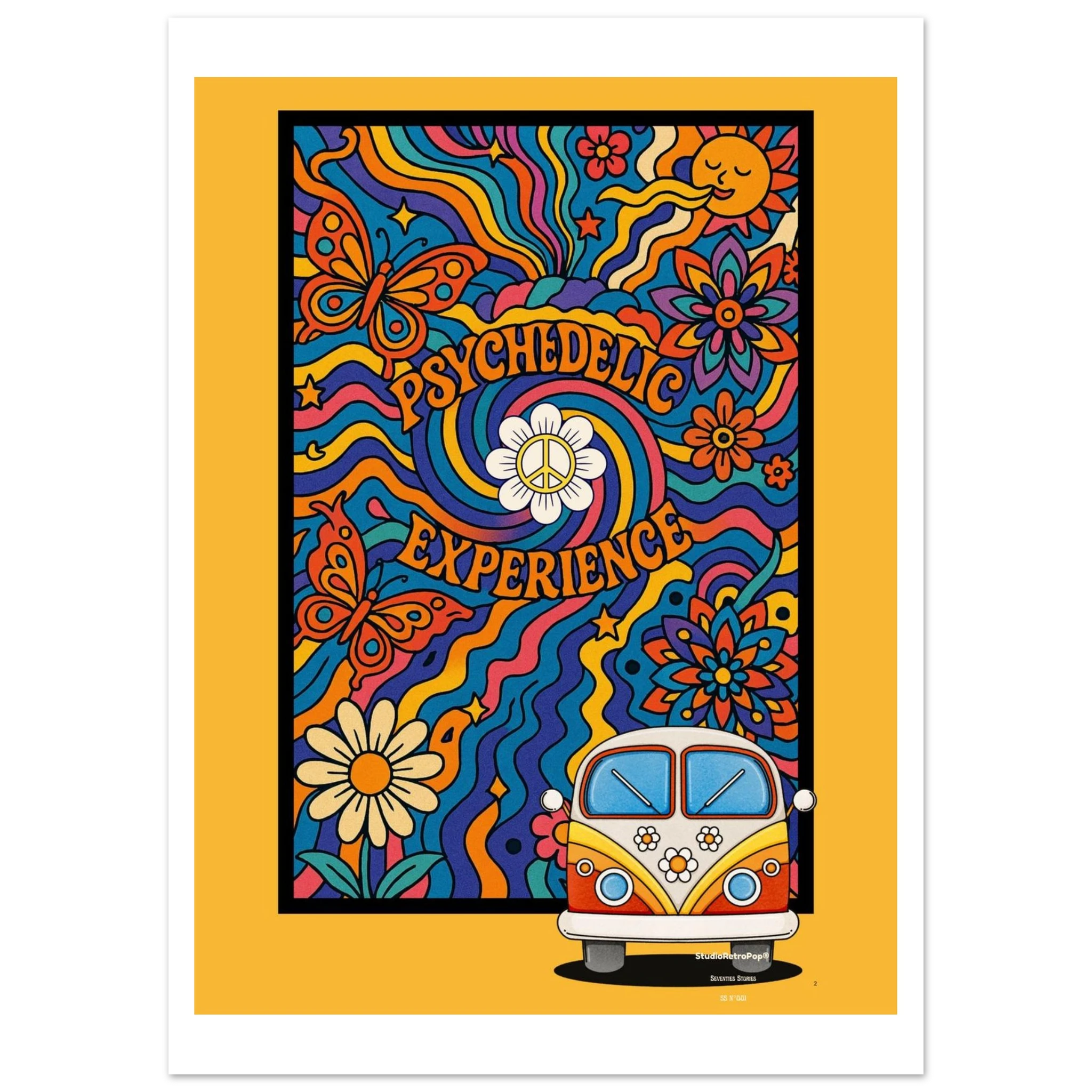Affiche Psychédélique expérience – StudioRetroPop® – 30x40 cm / 12x16″