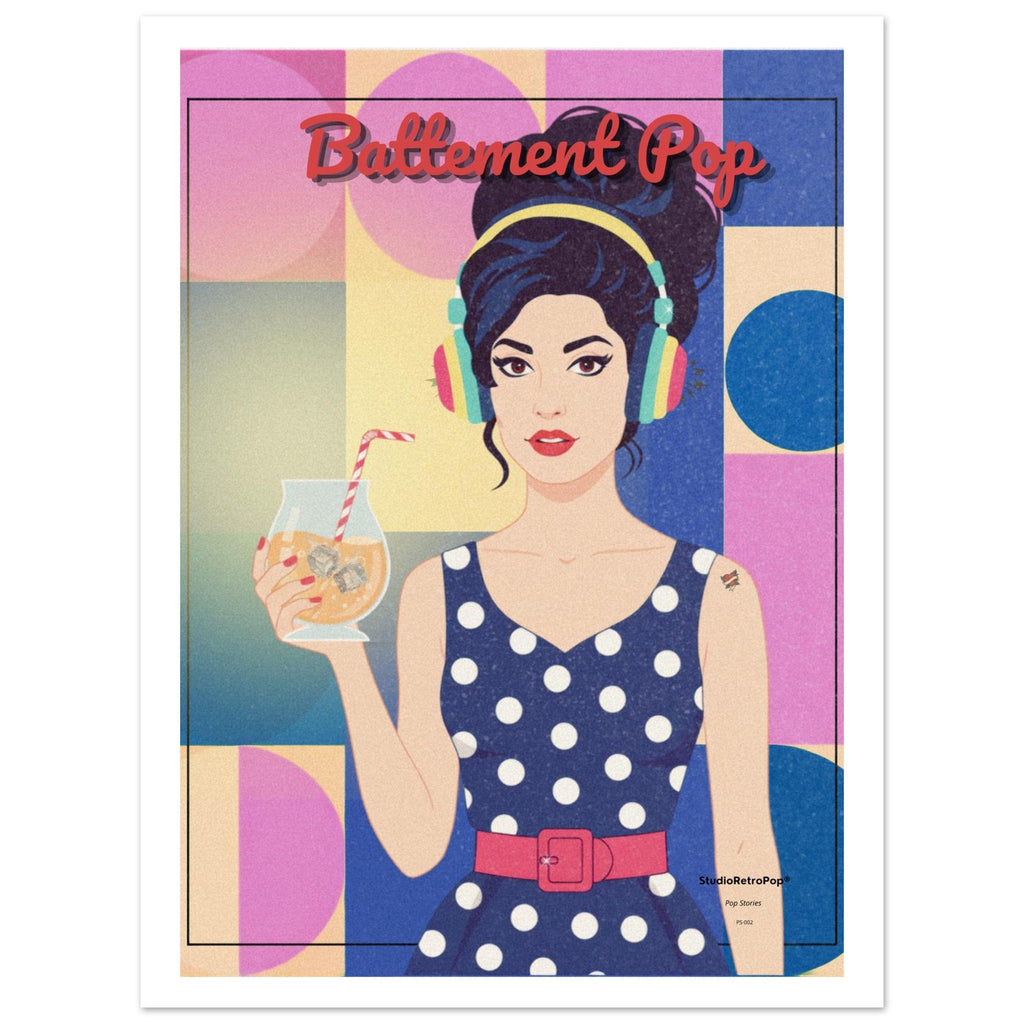 Affiche Battement Pop — Affiche Rétro Pop- Collection Pop Stories PS N°002 – StudioRetroPop® – 30x40 cm / 12x16″