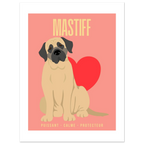 Affiche Mastiff–Puissant- Calme - Protecteur - Poster 30 x40 cm - Collection Dogs stories – StudioRetroPop®