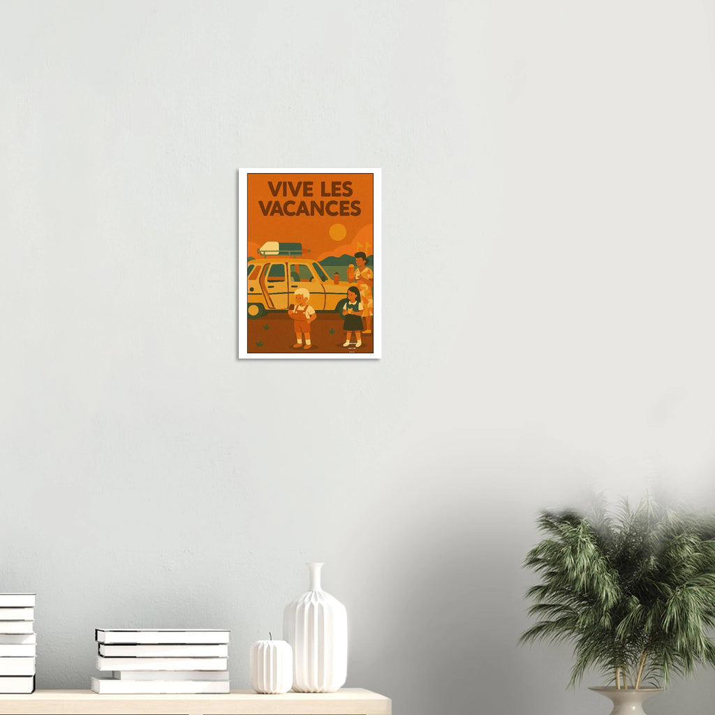 Affiche Vive les vacances – StudioRetroPop® – 30x40 cm / 12x16″