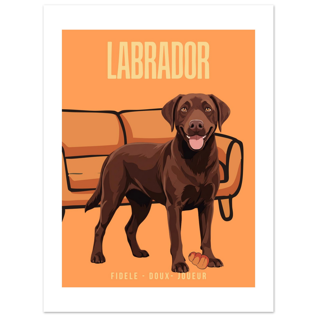 Affiche Labrador–Fidèle- Doux - Joueur - Poster 30 x40 cm - Collection Dogs stories – StudioRetroPop®