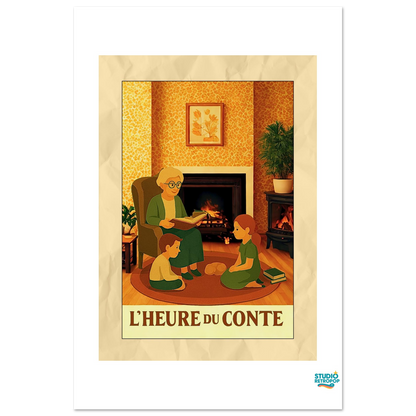 Affiche « L’Heure du Conte » – La magie des histoires partagées - StudioRetroPop