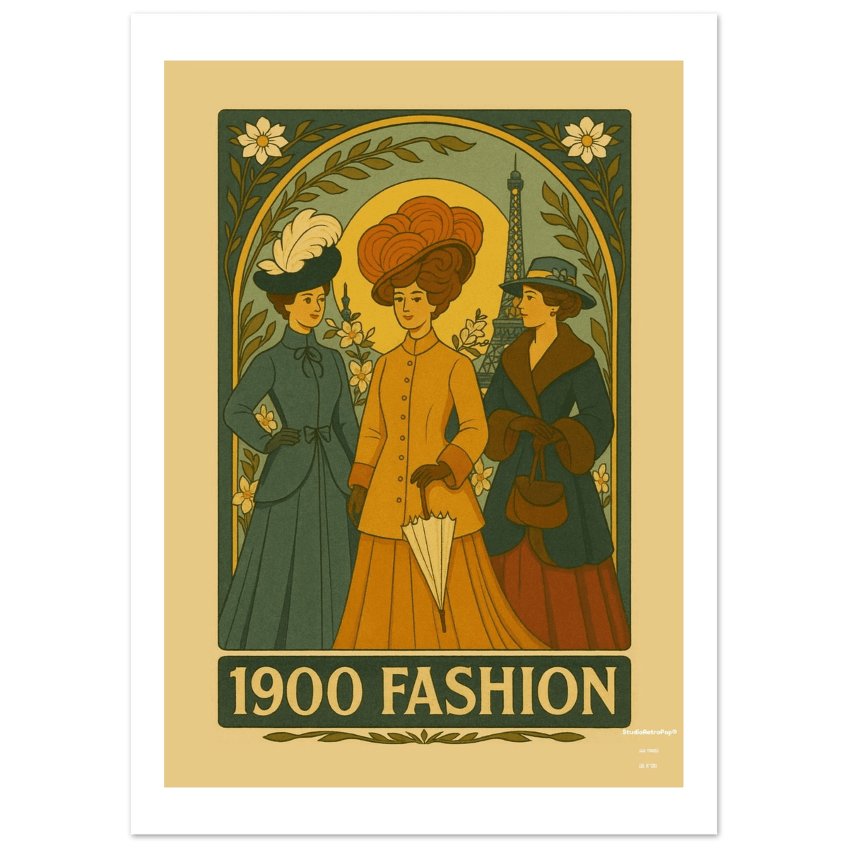 Affiche Affiche Belle Époque Parisienne – Collection Old Stories | StudioRetroPop® – StudioRetroPop® – Noir
