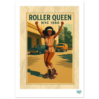 Affiche « Roller Queen NYC 1980 » - L’énergie rétro à votre mur - StudioRetroPop