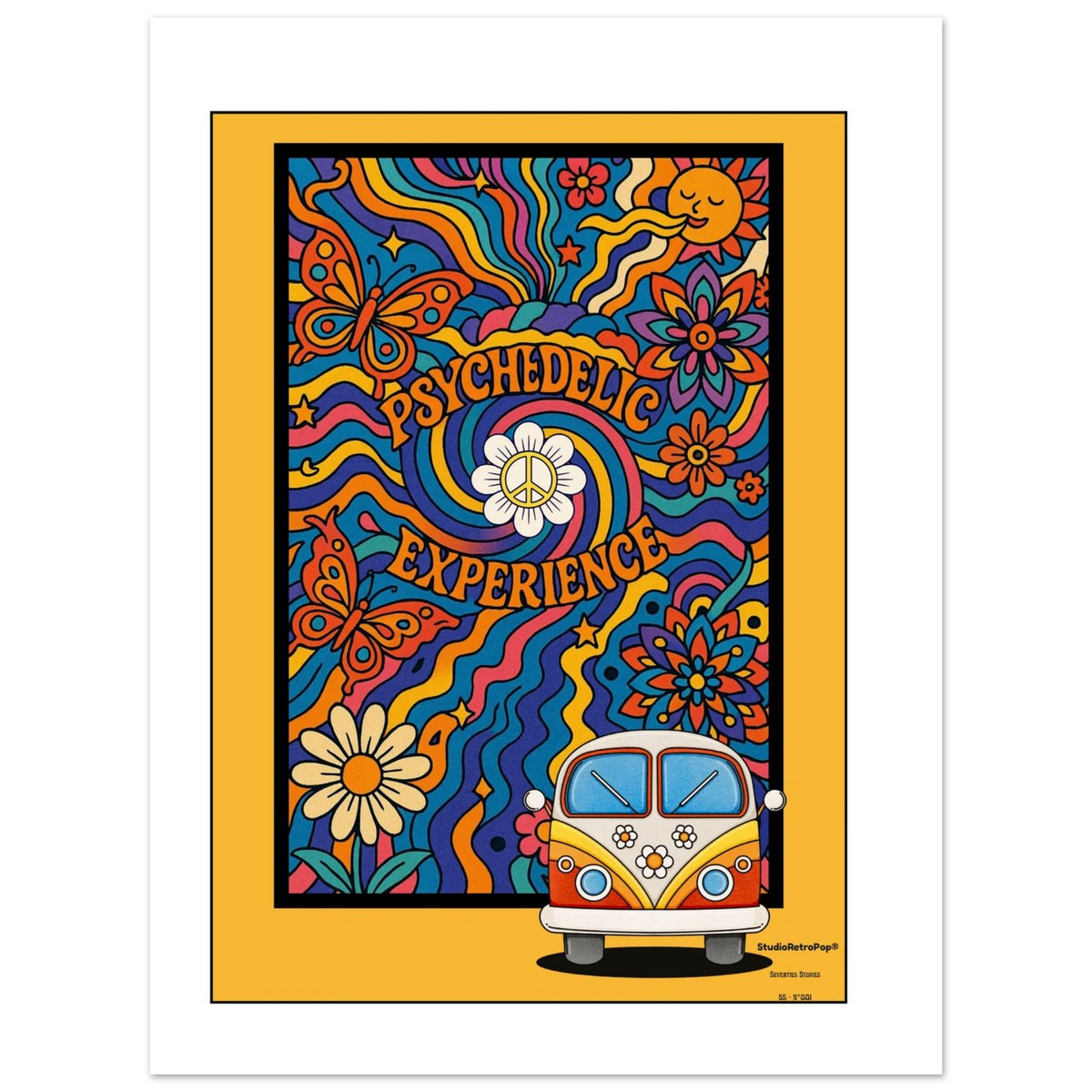 Affiche Psychédélique expérience – StudioRetroPop® – 30x40 cm / 12x16″