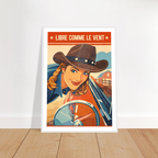 Affiche Libre comme le vent - Affiche décorative - Collection Western Stories WS N°002 – StudioRetroPop® – 30x40 cm / 12x16″