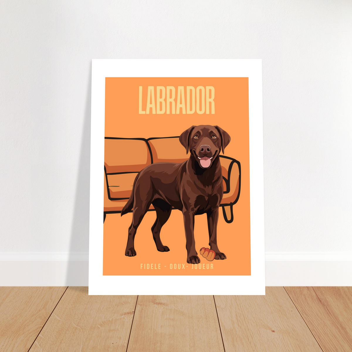 Affiche Labrador–Fidèle- Doux - Joueur - Poster 30 x40 cm - Collection Dogs stories – StudioRetroPop®