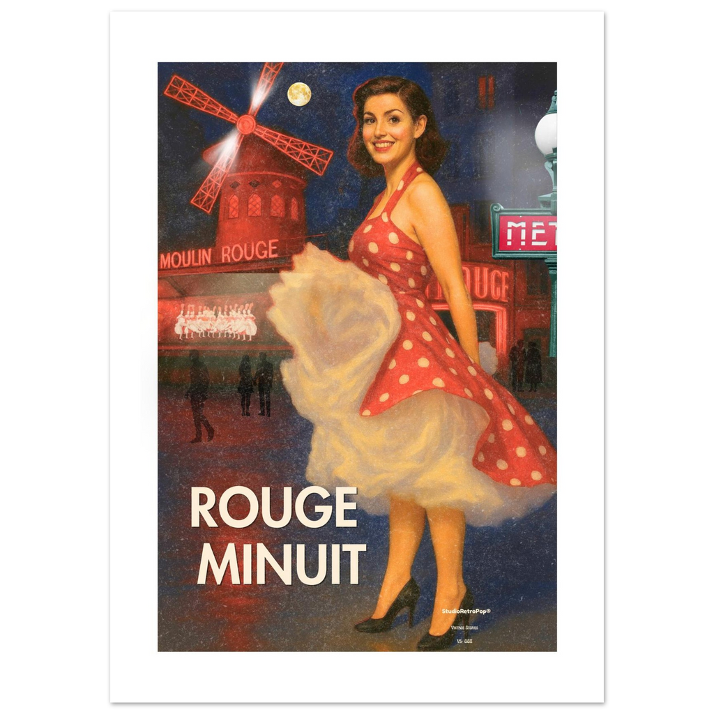 Affiche Rouge Minuit - Affiche Histoires urbaines - Collection Vintage Stories VS N°008 – StudioRetroPop® – 30x40 cm / 12x16″
