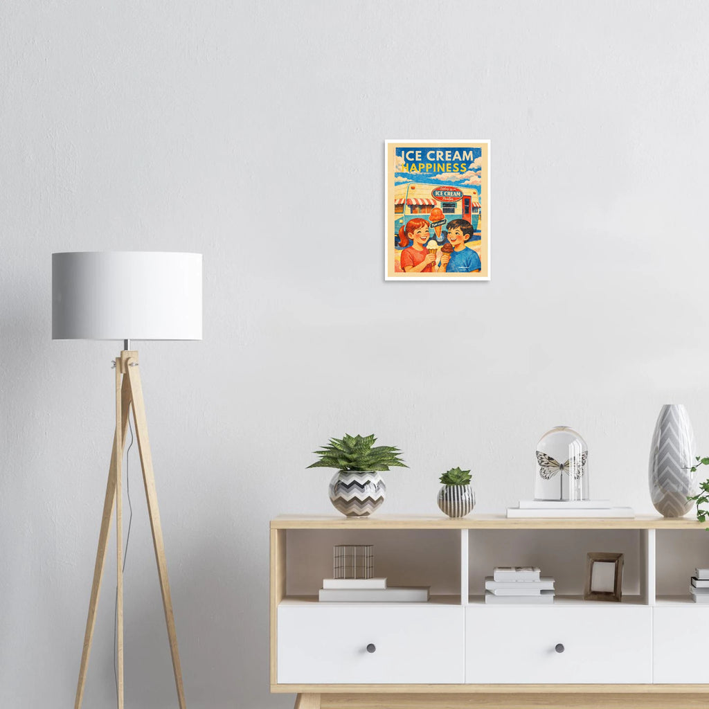 Affiche Ice Cream Happiness - affiche Vintage - Collection Vintage Stories VS N°018 – StudioRetroPop® – 50x70 cm / 20x28″