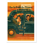 Affiche Sur la route des vacances - Affiche décorative - Collection Vintage Stories VS N°012 – StudioRetroPop® – 30x40 cm / 12x16″