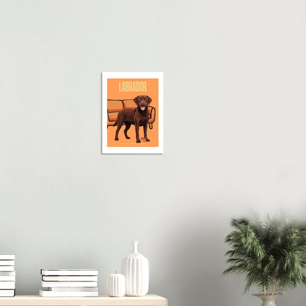 Affiche Labrador–Fidèle- Doux - Joueur - Poster 30 x40 cm - Collection Dogs stories – StudioRetroPop®
