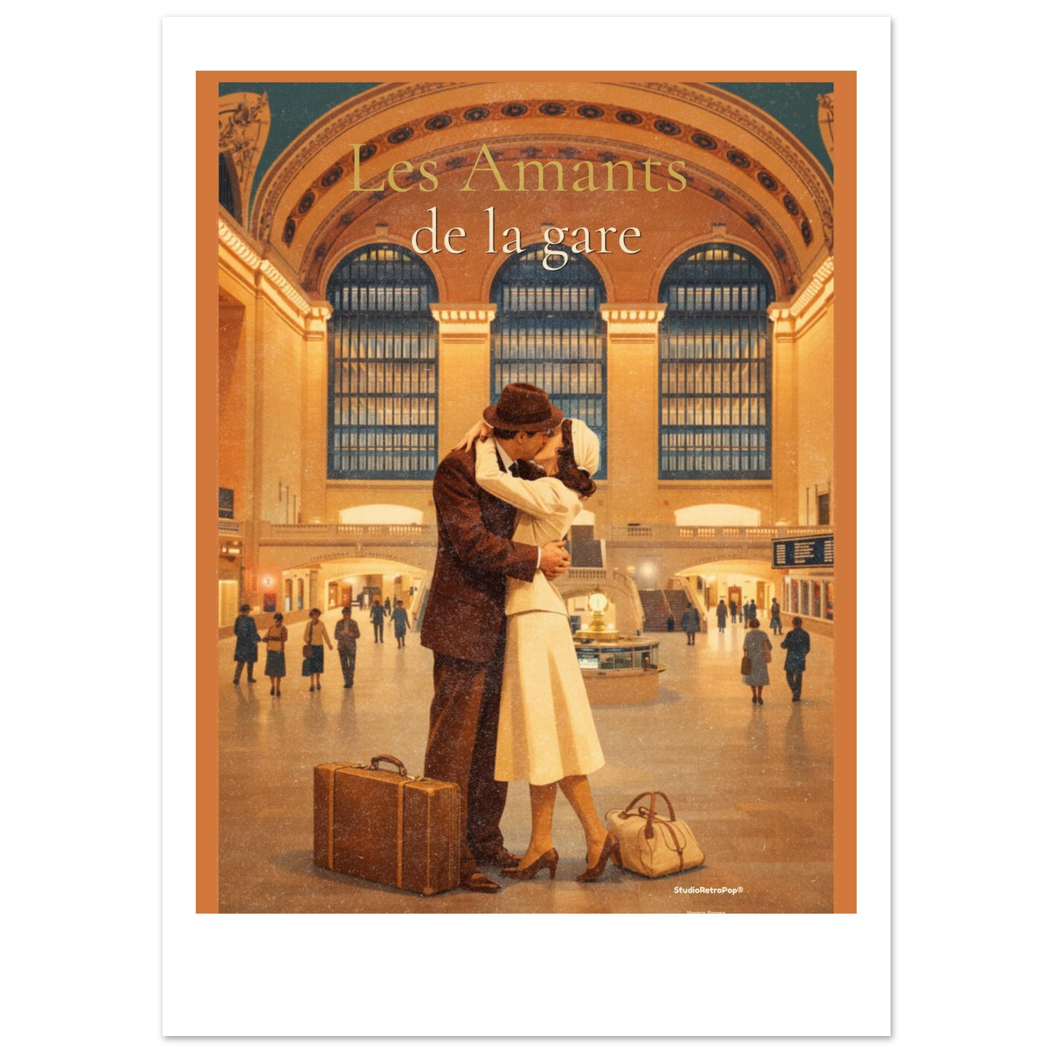 Affiche Les amants de la gare - Affiche vintage  - Collection Vintage Stories VS N°010 – StudioRetroPop® – 30x40 cm / 12x16″