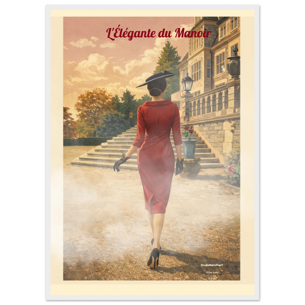Affiche L'élégante du manoir — Affiche vintage chic – Collection Vintage Stories VS N°005 - VAS – StudioRetroPop® – 30x40 cm / 12x16″