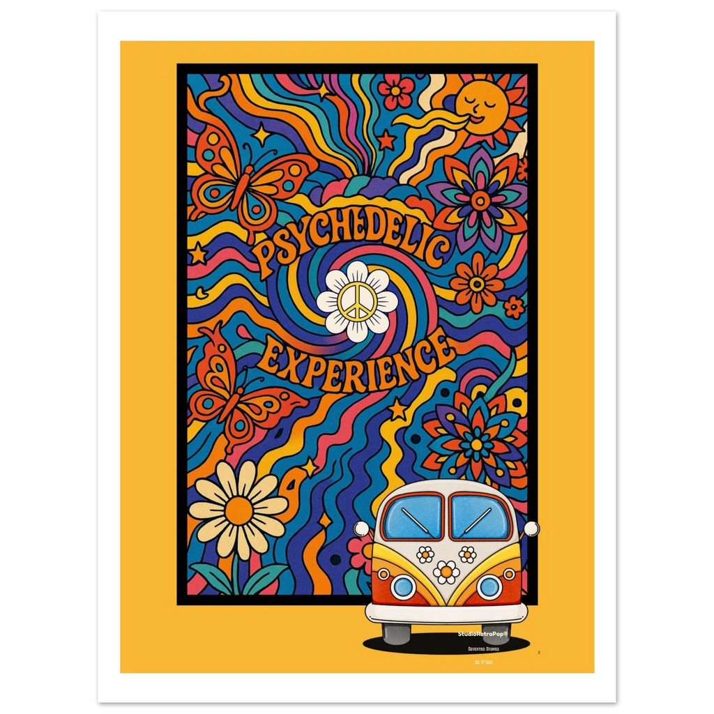 Affiche Psychédélique expérience – StudioRetroPop® – 30x40 cm / 12x16″