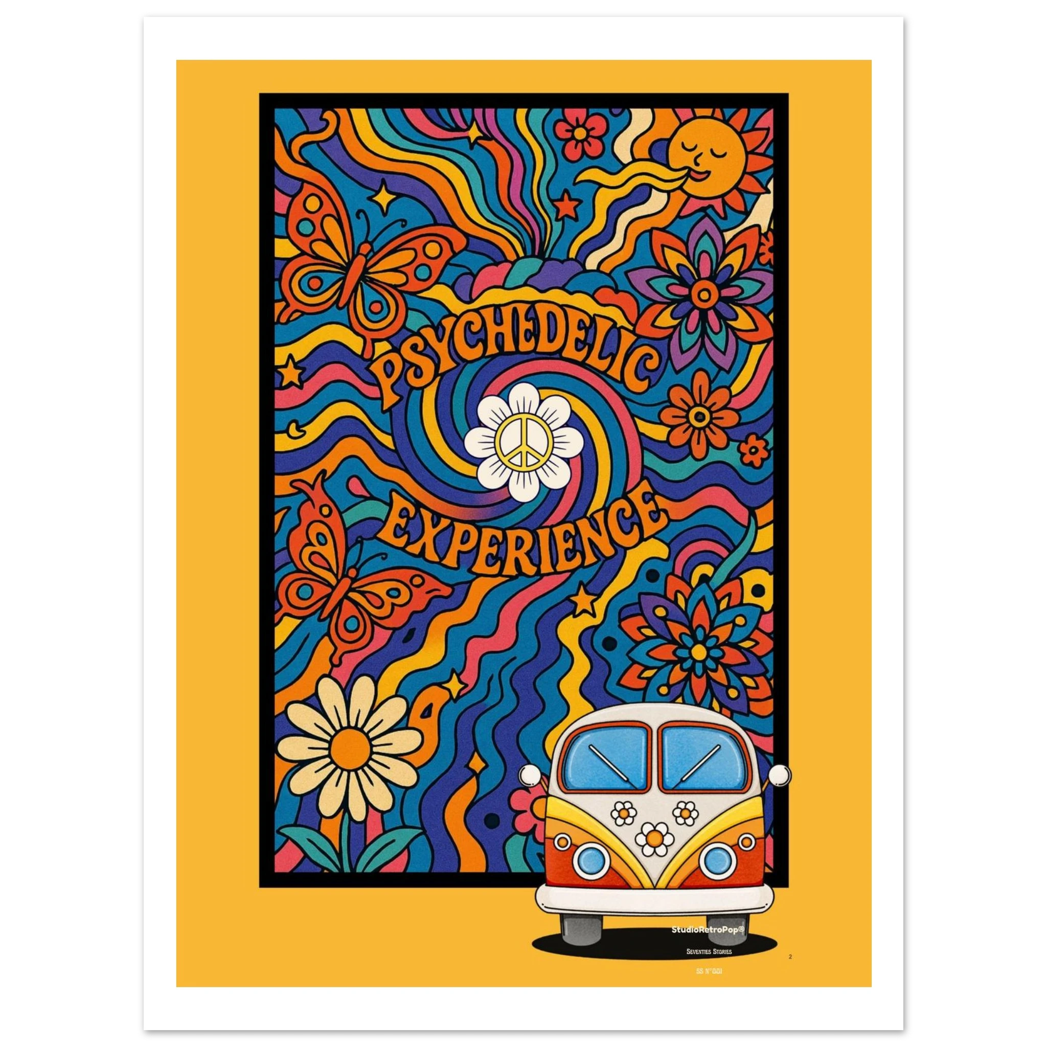 Affiche Psychédélique expérience – StudioRetroPop® – 30x40 cm / 12x16″