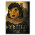 Illustration rétro femme glamour à voilette et ombre mystérieuse dans des tons sépia — StudioRetroPop®