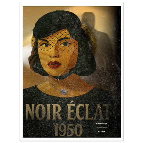 Affiche Noir Éclat — Affiche vintage film noir – Collection Vintage Stories VS-004 – StudioRetroPop®