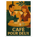 Affiche Café pour Deux — Affiche Art Rétro Pop - Collection Vintage Stories VS N°013 – StudioRetroPop® – 30x40 cm / 12x16″