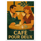 Affiche Café pour Deux — Affiche Art Rétro Pop - Collection Vintage Stories VS N°013 – StudioRetroPop® – 30x40 cm / 12x16″