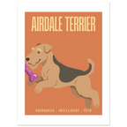 Affiche Airdale Terrier–Courageux- Intelligent - Têtu - Poster 30 x40 cm - Collection Dogs stories – StudioRetroPop®