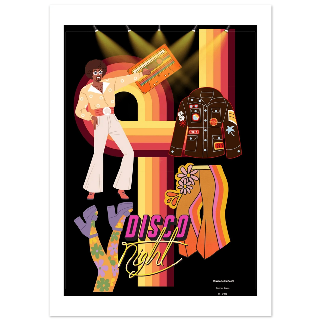 Affiche Disco night – StudioRetroPop® – 30x40 cm / 12x16″