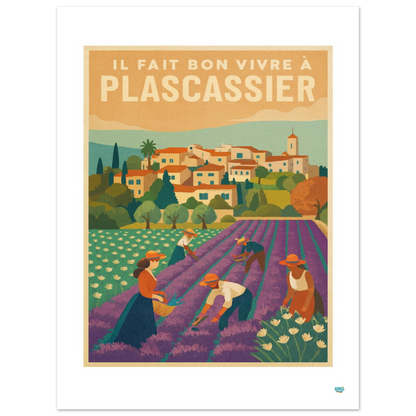 Affiche « Il Fait Bon Vivre à Plascassier » – L’art de vivre provençal - StudioRetroPop