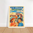 Affiche Ice Cream Happiness - affiche Vintage - Collection Vintage Stories VS N°018 – StudioRetroPop® – 50x70 cm / 20x28″