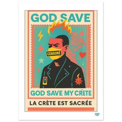 Affiche "God save my crète" - Affirmez votre liberté - StudioRetroPop