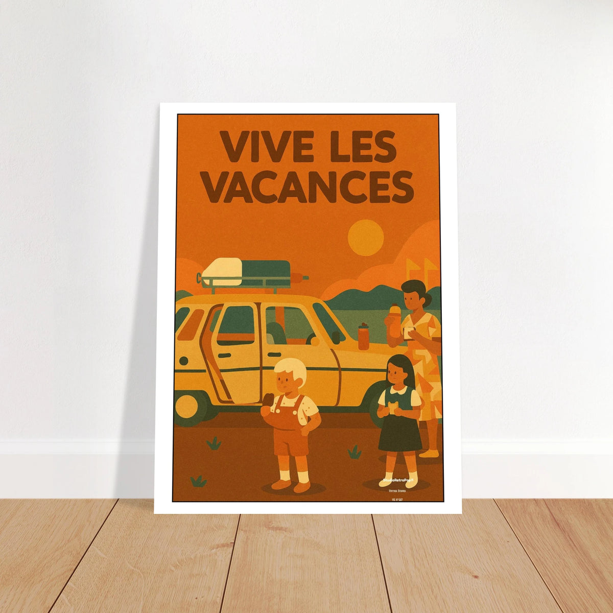 Affiche Vive les vacances – StudioRetroPop® – 30x40 cm / 12x16″