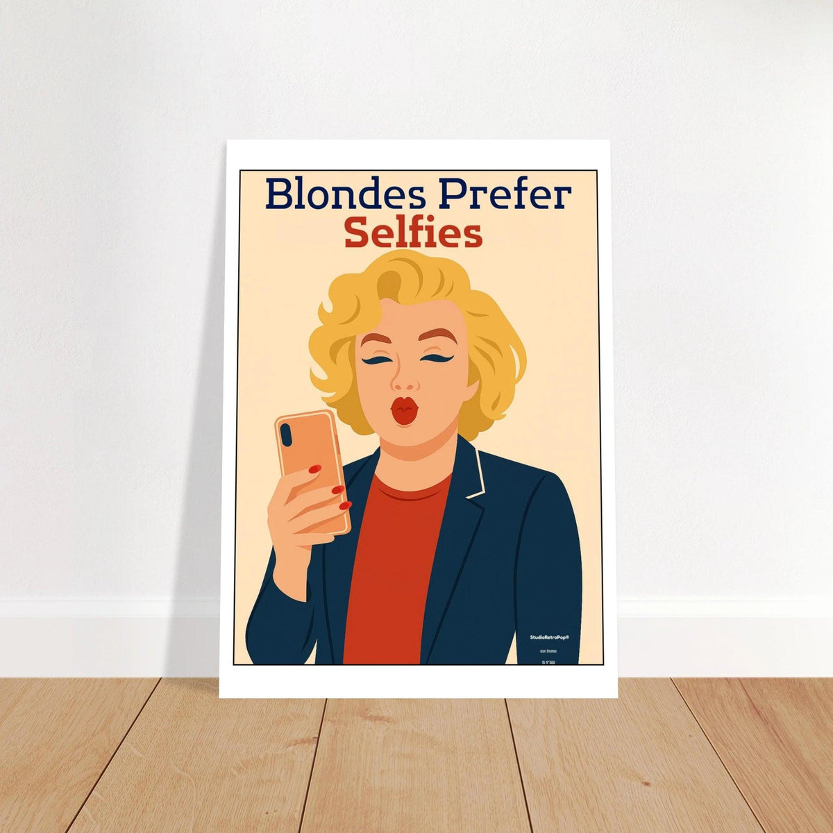 Affiche Affiche Blondes prefer Selfies | StudioRetroPop® – StudioRetroPop® – 30x40 cm / 12x16″