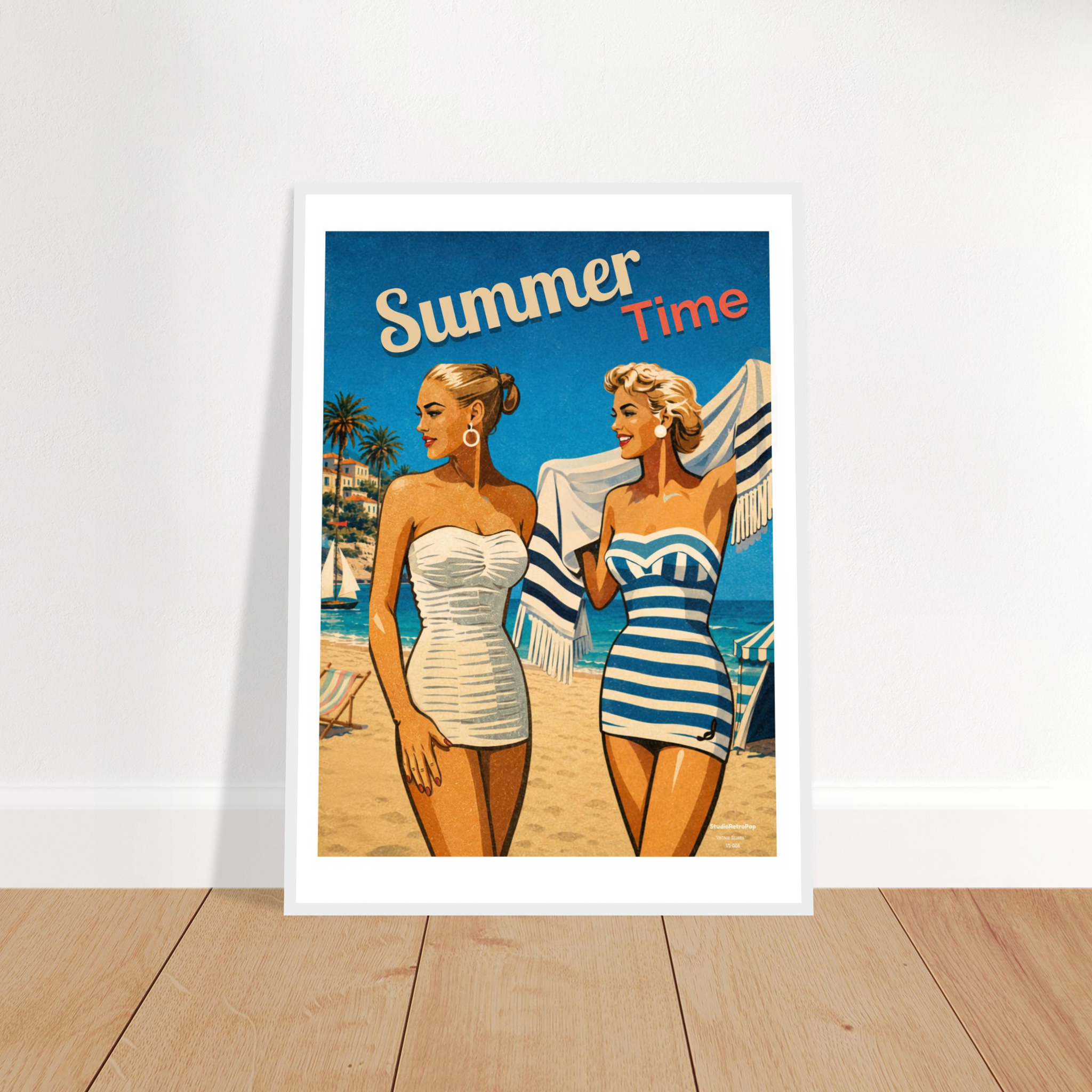 Affiche Summer Time – Affiche Mode - Collection Vintage Stories VS N°006 – StudioRetroPop® – 30x40 cm / 12x16″