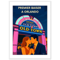 Affiche Premier baiser à Orlando  - Affiche colorée - Collection Love Stories N°002 – StudioRetroPop® – 30x40 cm / 12x16″
