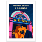 Affiche Premier baiser à Orlando  - Affiche colorée - Collection Love Stories N°002 – StudioRetroPop® – 30x40 cm / 12x16″