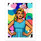 Affiche Love Love Girl — Affiche Art Rétro Pop - Collection Pop Stories PS N°002 – StudioRetroPop® – 30x40 cm / 12x16″