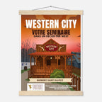 Affiche Affiche Western City classique sur papier semi-brillant avec crochet de suspension, 30 x 40 cm – StudioRetroPop®