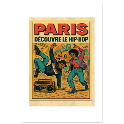 Affiche "Paris découvre le Hip-Hop" - StudioRetroPop