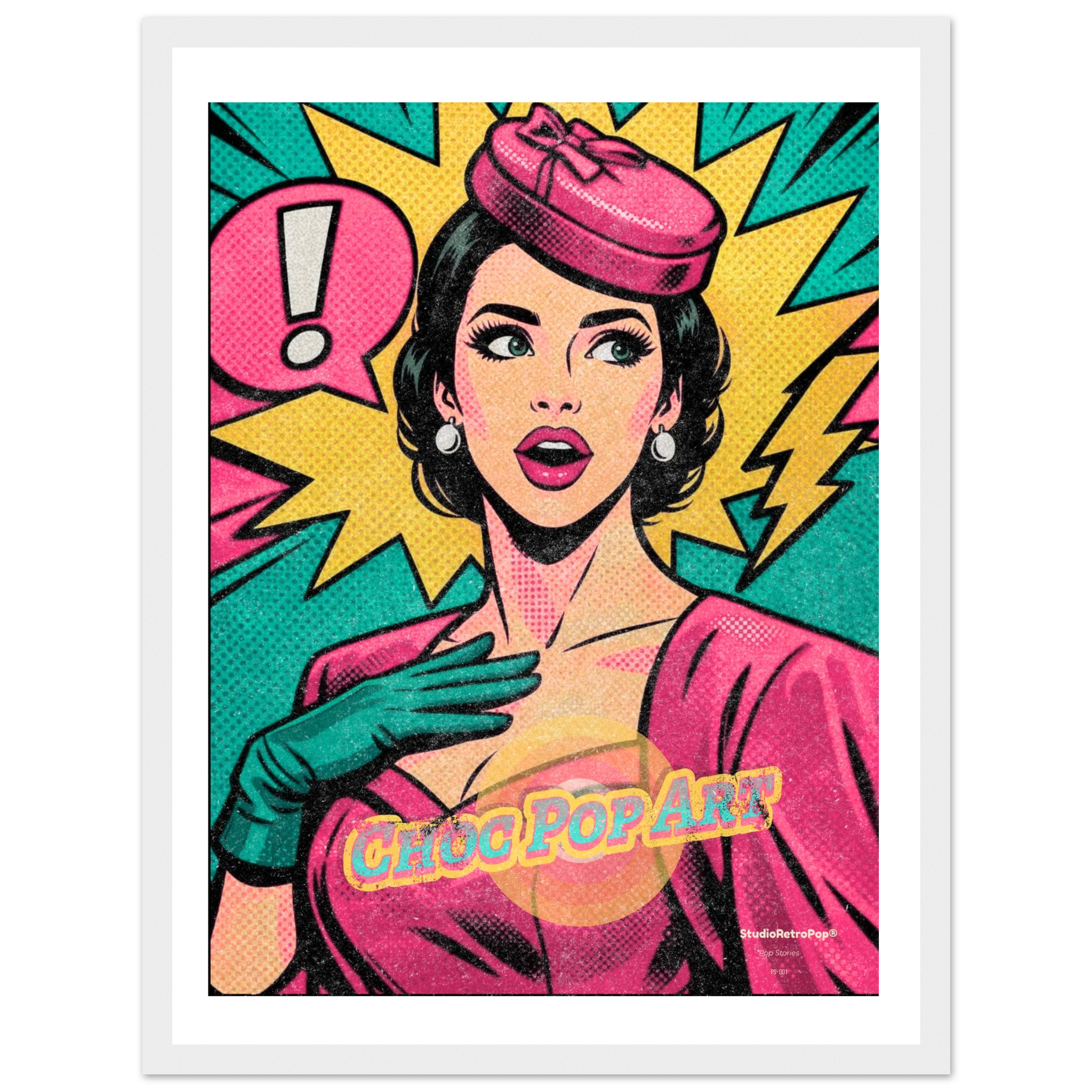 Affiche Choc Pop Art - Affiche Pop - Collection Pop Stories PS N°001 – StudioRetroPop® – 30x40 cm / 12x16″